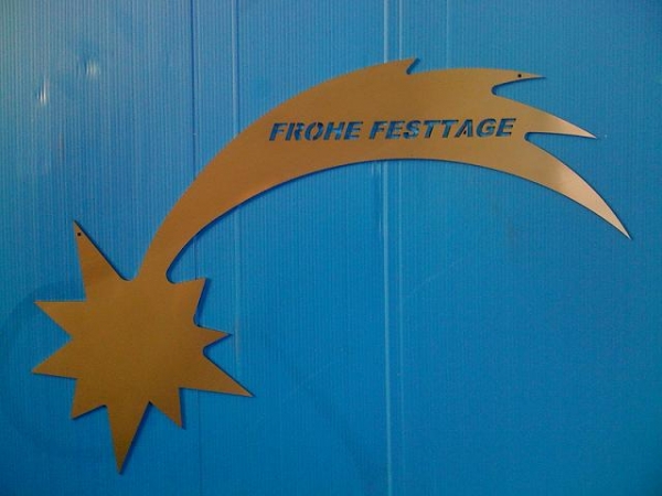 Sternschweif Edelstahl mit Schrift